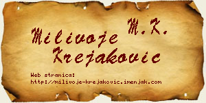 Milivoje Krejaković vizit kartica